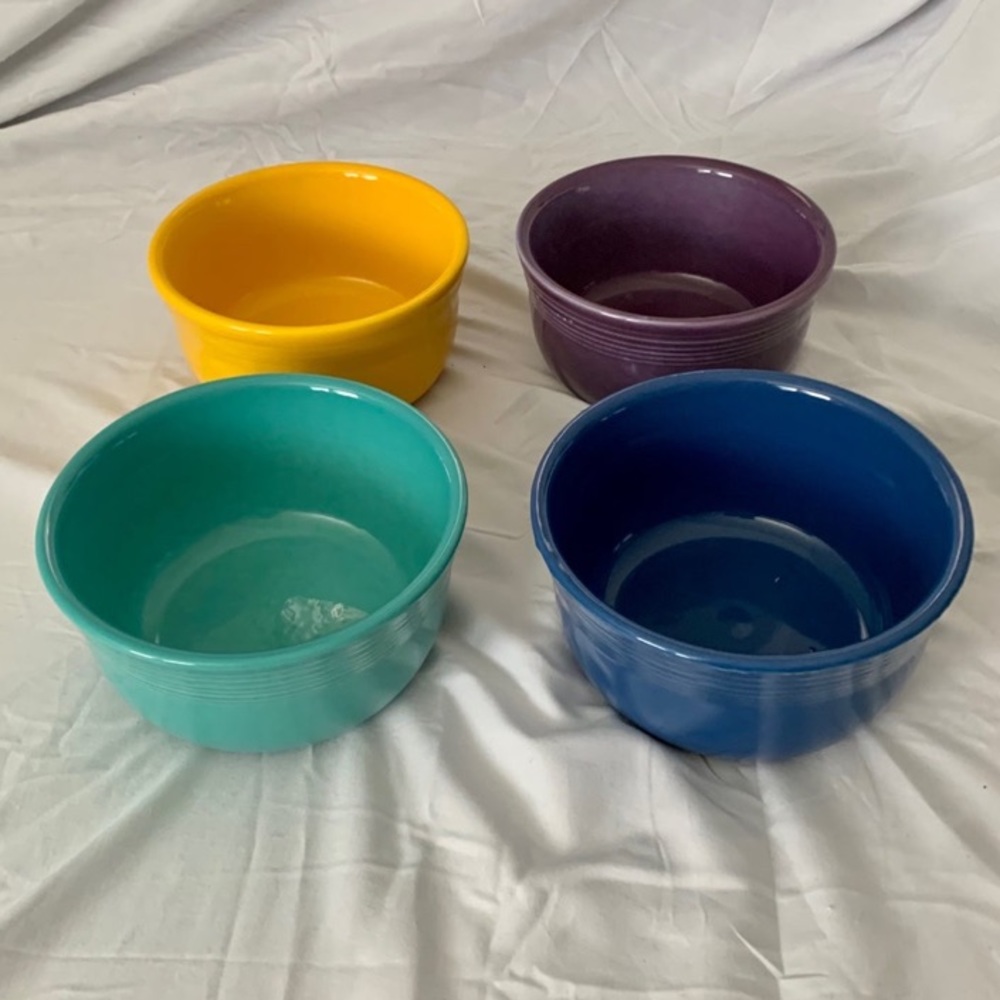 NEW Fiestaware Gusto Bowls - Set of 4 Turquoise, Mulberry, Lapis, Daffodil